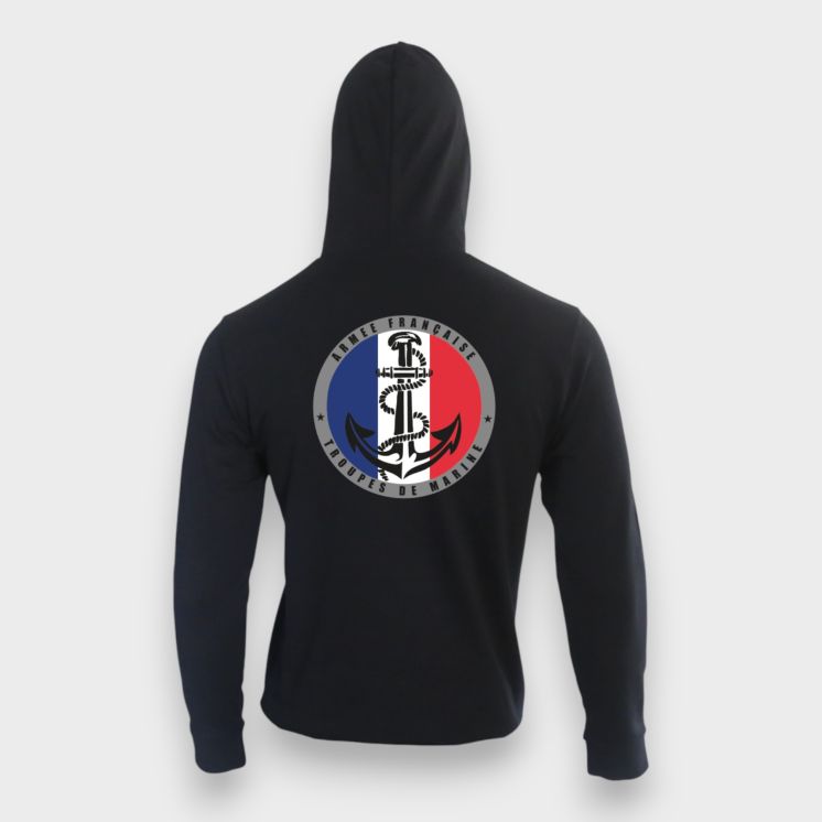 Sweat-shirt Troupes de Marine France Noir