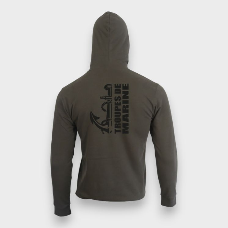 Sweat-shirt Troupes de Marine design Kaki