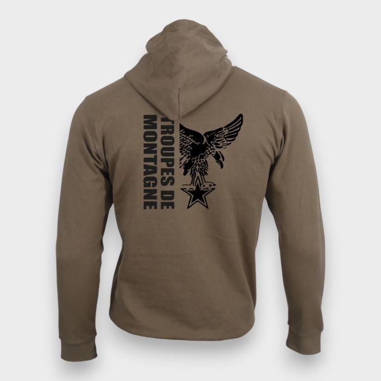 Sweat-shirt Troupes de Montagne design Moka
