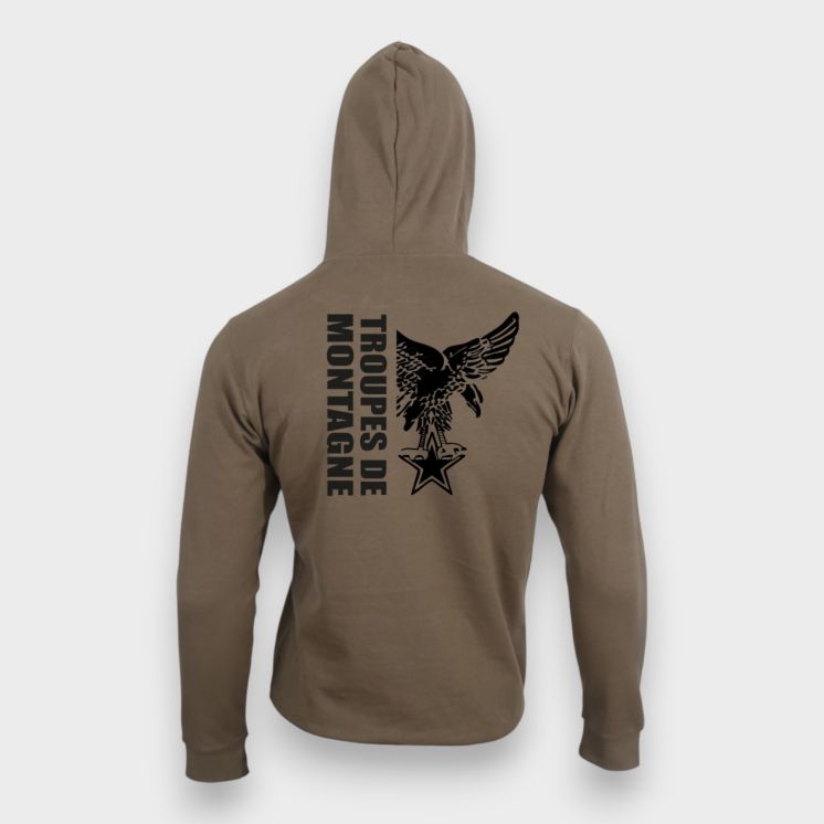 Sweat-shirt Troupes de Montagne design Moka