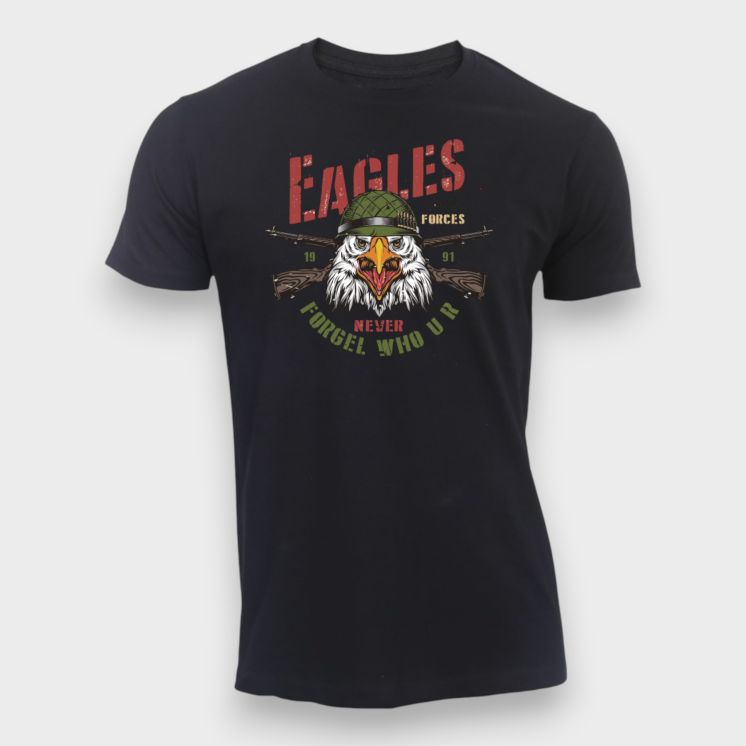 T-shirt Eagle never forget Noir