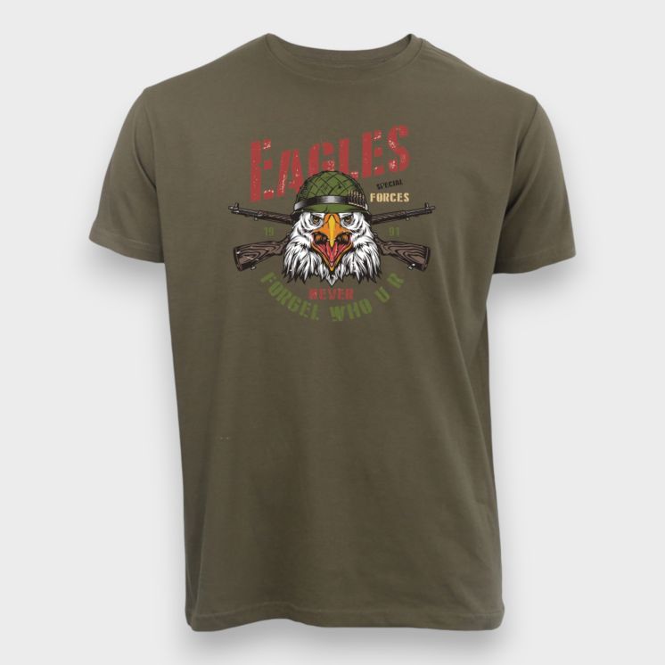 T-shirt Eagle never forget Kaki