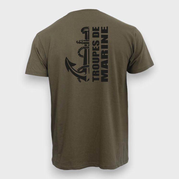 T-shirt Troupes de Marine design Kaki