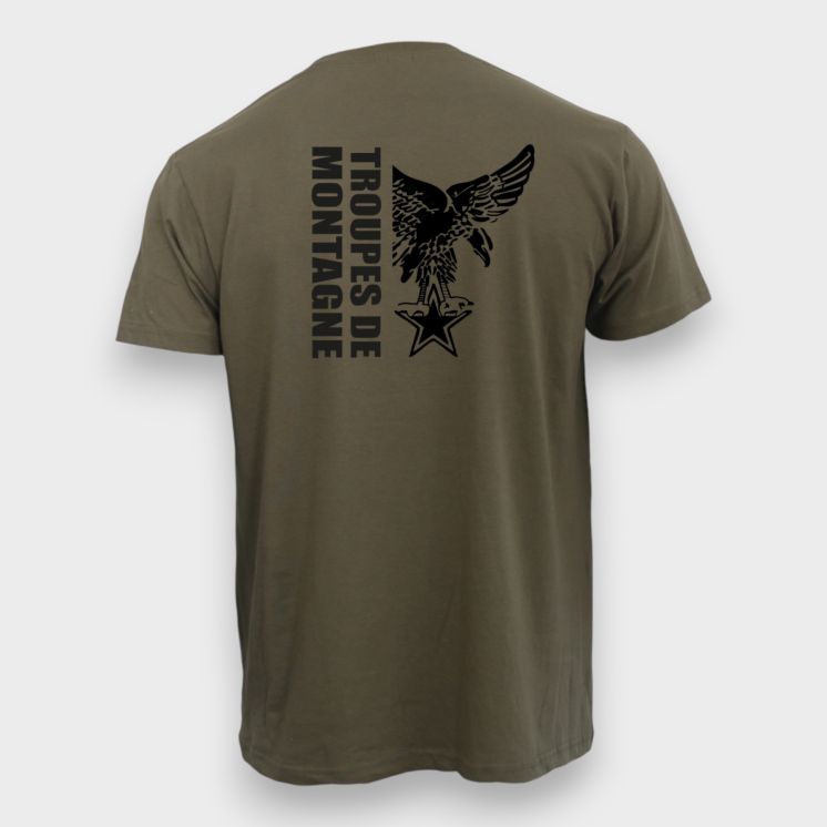 T-shirt Troupes de Montagne design Kaki