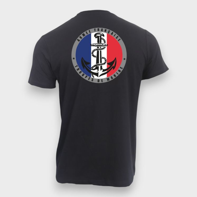 T-shirt Troupes de Marine France Noir