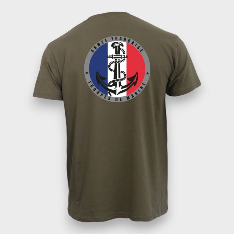 T-shirt Troupes de Marine France Kaki