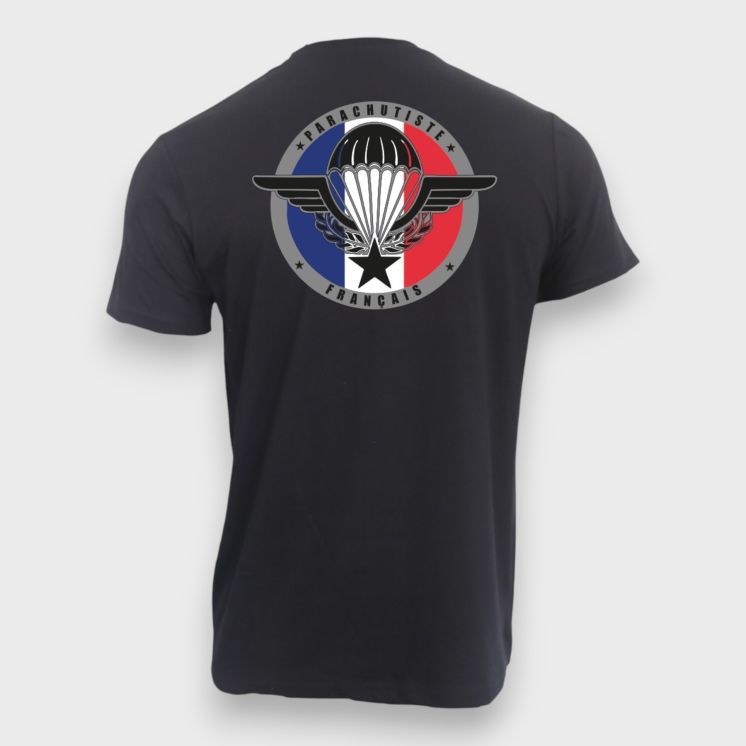 T-shirt Parachutiste Français Noir