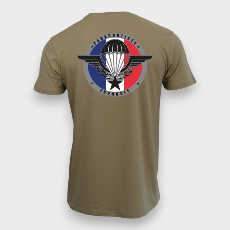 T-shirt Parachutiste Français Coyote
