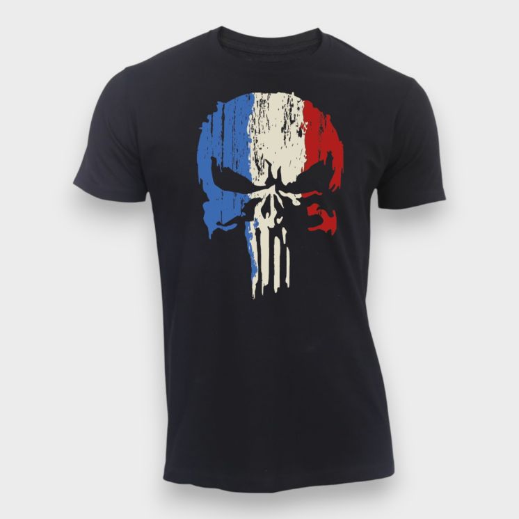 T-shirt Punisher France Noir