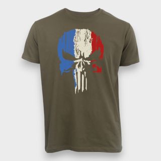 T-shirt Punisher France Kaki