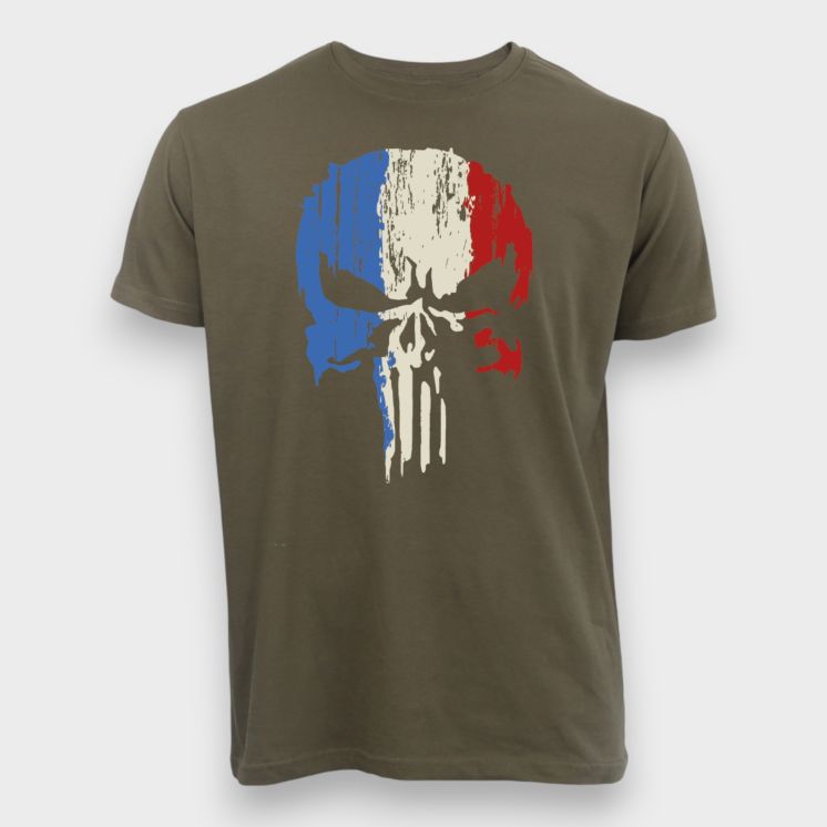 T-shirt Punisher France Kaki