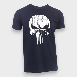 T-shirt Punisher Blanc Marine