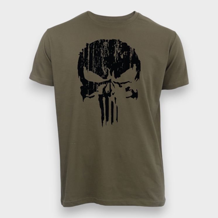 T-shirt Punisher Noir Kaki