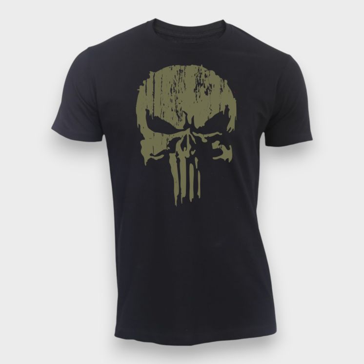 T-shirt Punisher Kaki Noir