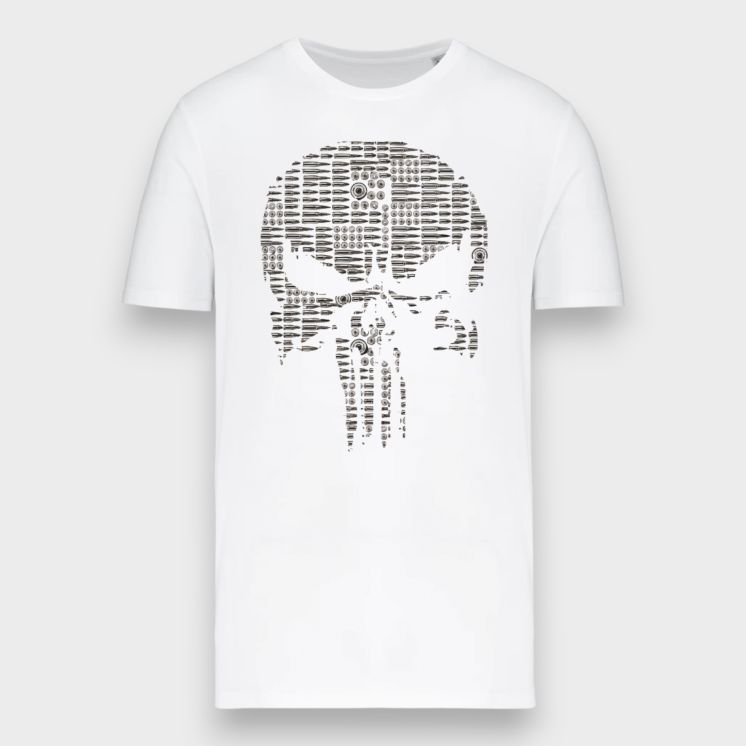 T-shirt Punisher Balles Blanc