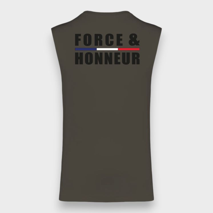 T-shirt sans manche Force & Honneur Dark kakhi