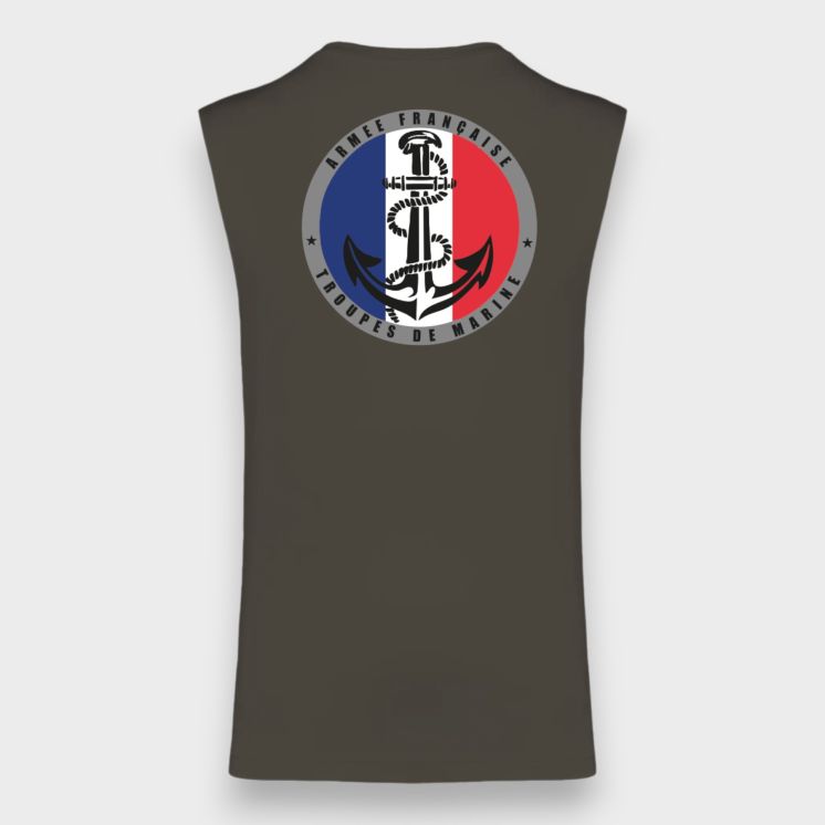 Tee-shirt sans manche TDM France Dark kakhi