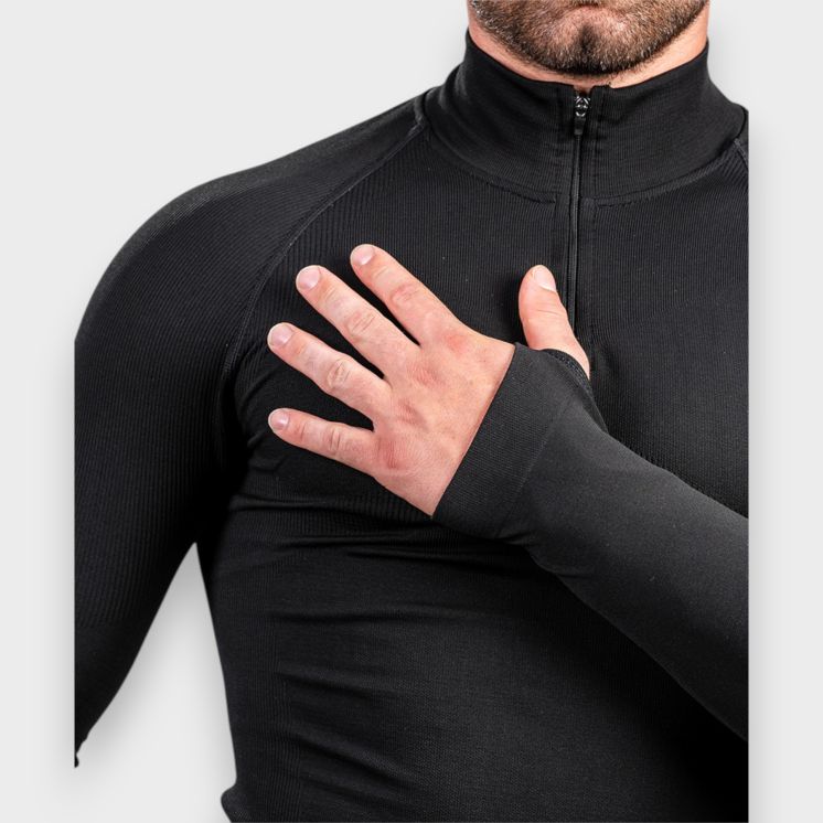 Zipped neck sweatshirt ALASKA Extreme Line Black