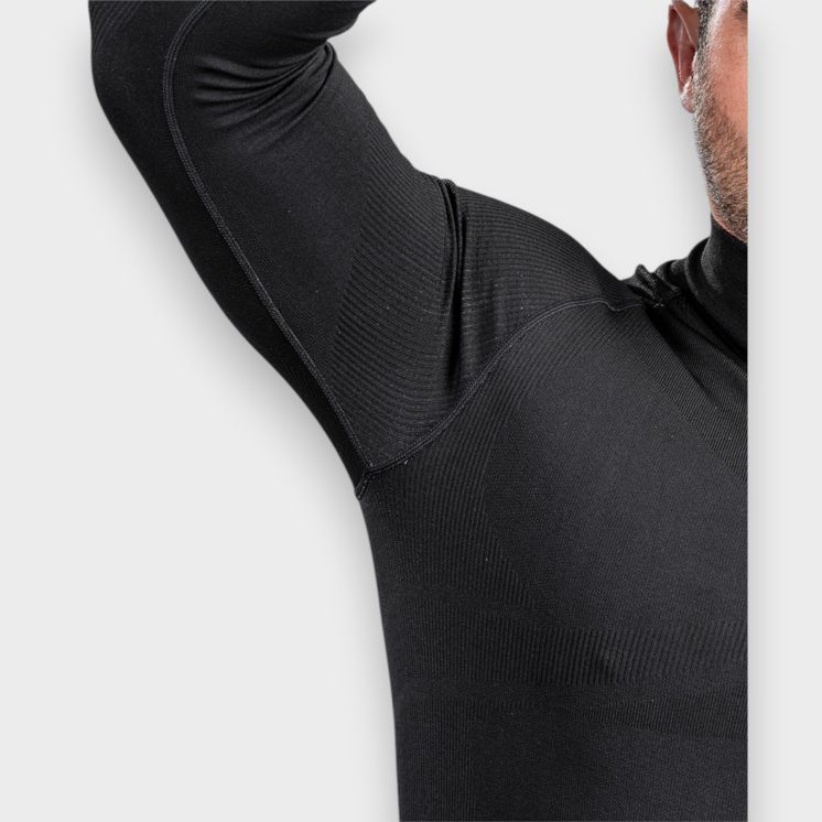 Zipped neck sweatshirt ALASKA Extreme Line Black