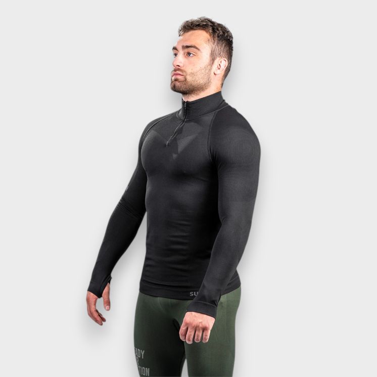 Zipped neck sweatshirt ALASKA Extreme Line Black