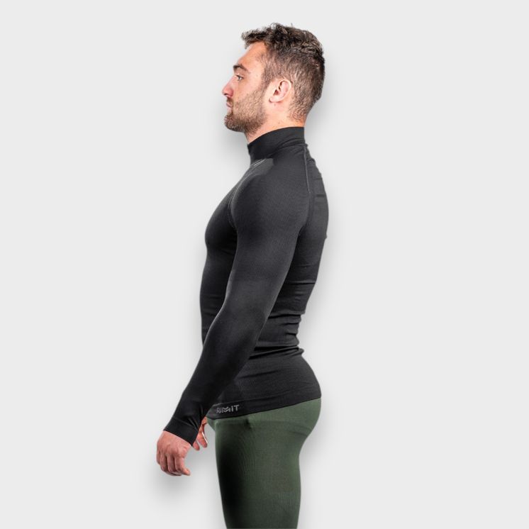 Zipped neck sweatshirt ALASKA Extreme Line Black