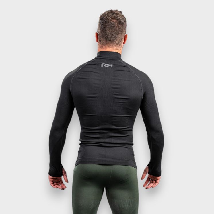 Zipped neck sweatshirt ALASKA Extreme Line Black