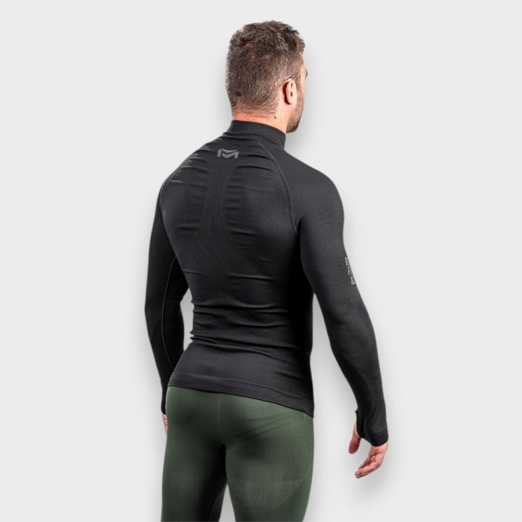 Zipped neck sweatshirt ALASKA Extreme Line Black