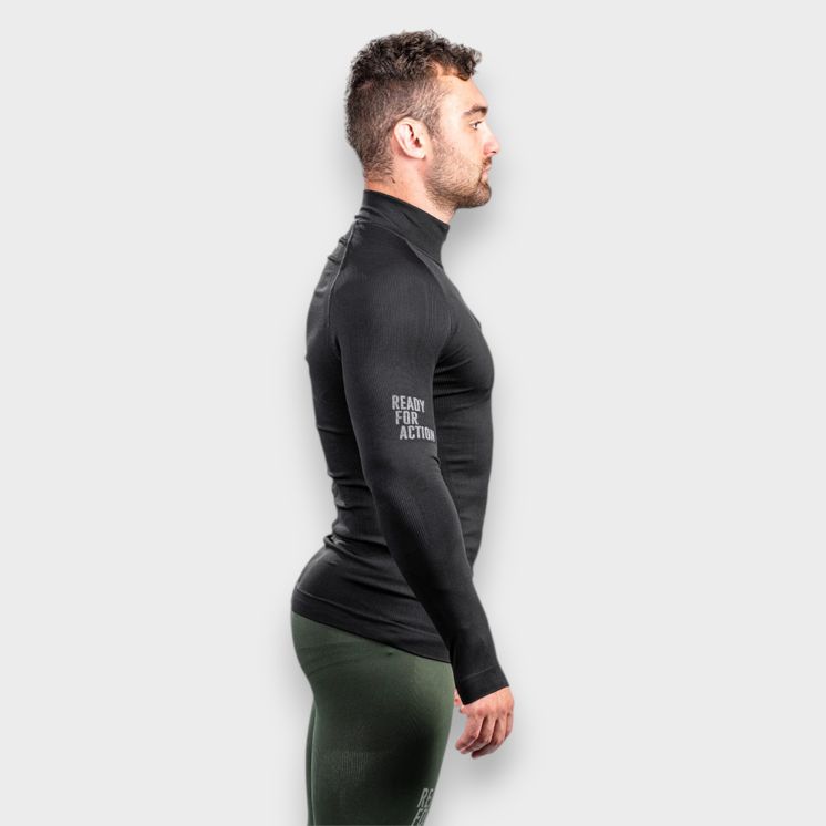 Zipped neck sweatshirt ALASKA Extreme Line Black