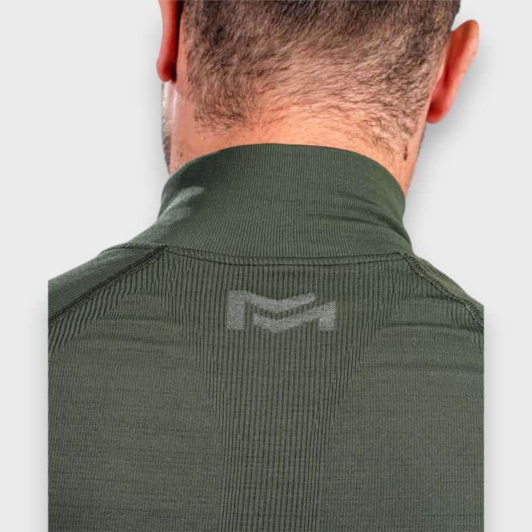 Zipped neck sweatshirt ALASKA Extreme Line OD Green