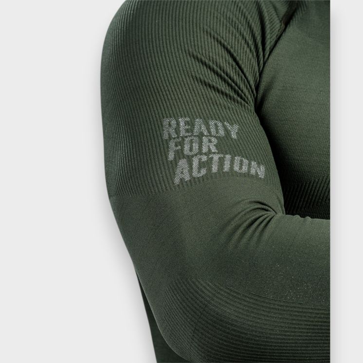 Zipped neck sweatshirt ALASKA Extreme Line OD Green