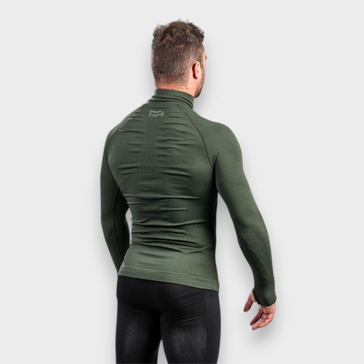 Zipped neck sweatshirt ALASKA Extreme Line OD Green