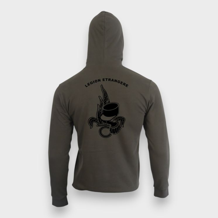 Sweat-shirt zippé Légion Etrangère Kakhi
