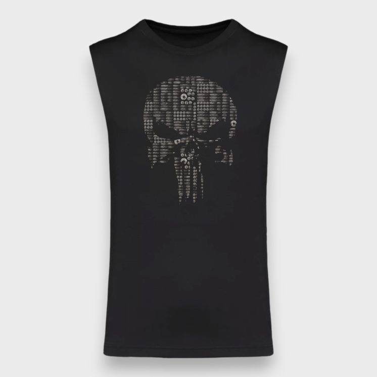 T-shirt sans manche Punisher balles Noir
