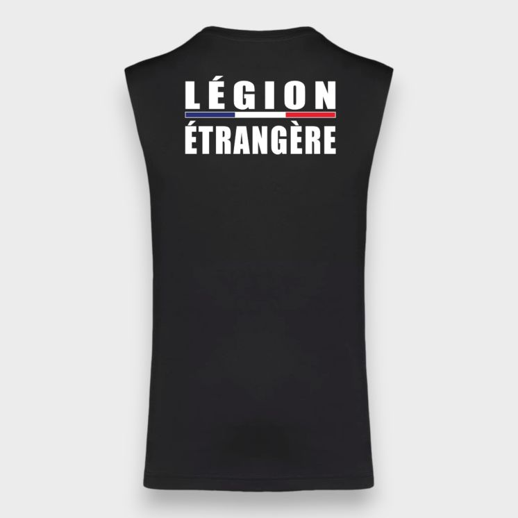 T-shirt sans manche Légion étrangère liseré Noir