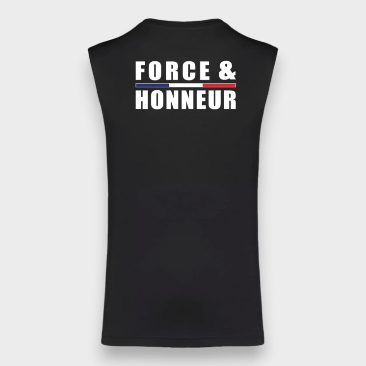 T-shirt sans manche Force & honneur Noir