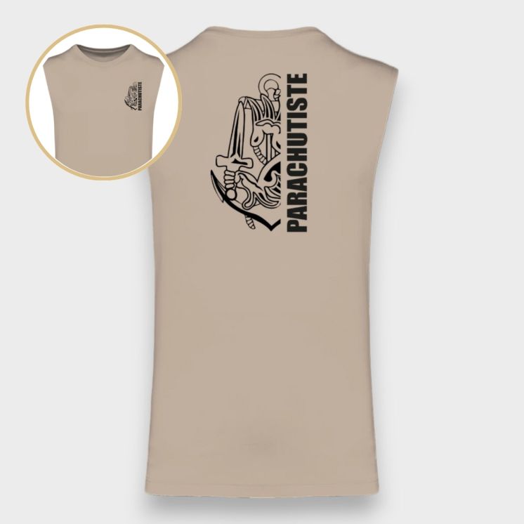 T-shirt sans manche Colo design Light sand