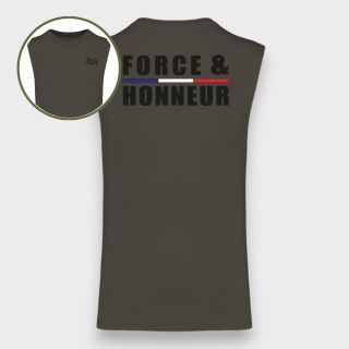 Tee-shirt sans manche Force & Honneur Dark kakhi
