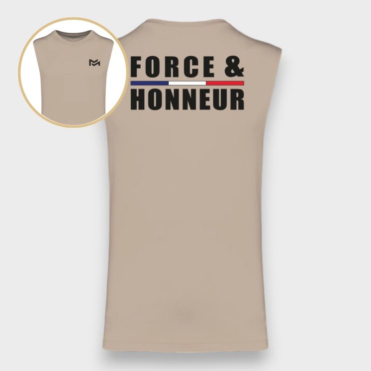 Tee-shirt sans manche Force & Honneur Light sand