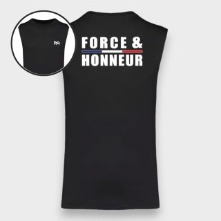 T-shirt sans manche Force & honneur Noir