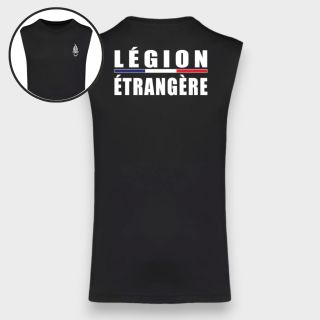 T-shirt sans manche Légion étrangère liseré Noir