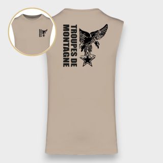 T-shirt sans manche Montagne design Light sand