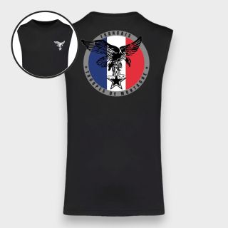 T-shirt sans manche Montagne France Noir