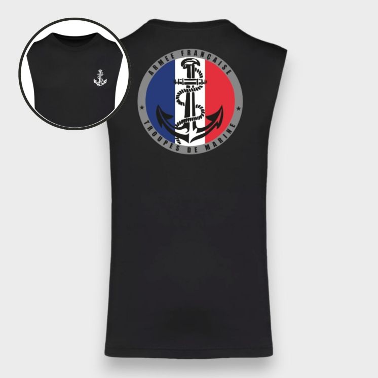 T-shirt sans manche TDM France Noir