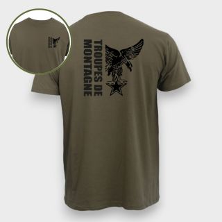 T-shirt Troupes de Montagne design Kaki