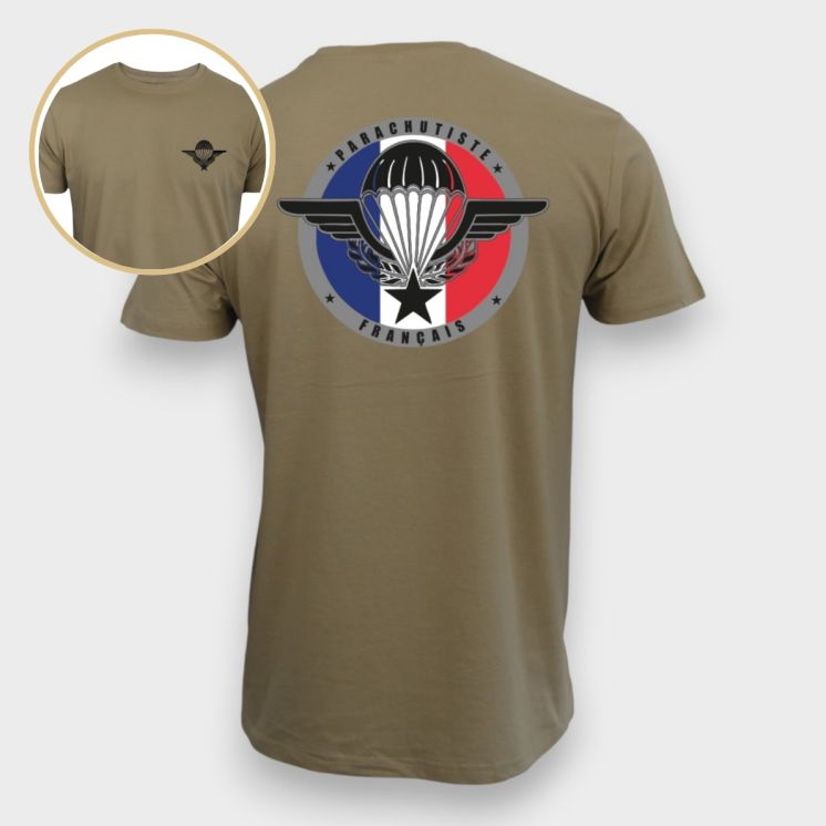 T-shirt Parachutiste Français Coyote