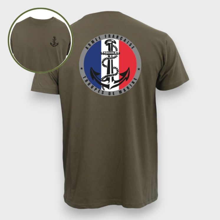 T-shirt Troupes de Marine France Kaki