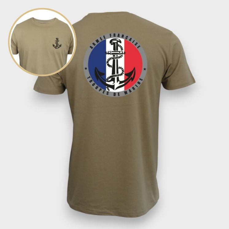 T-shirt Troupes de Marine France Coyote