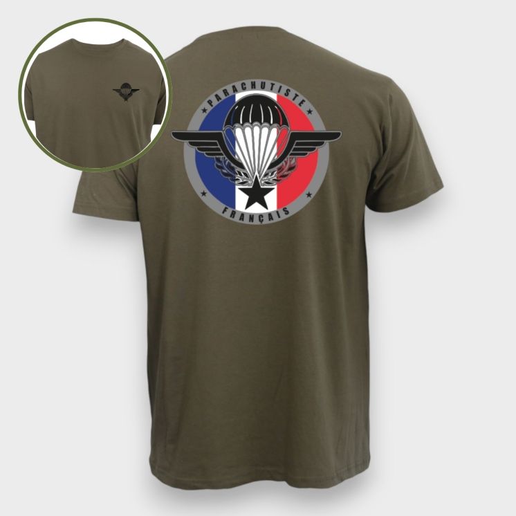 T-shirt Parachutiste Français Kaki