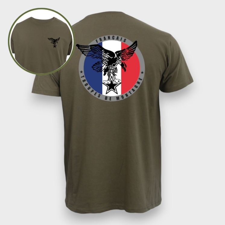T-shirt Toupes de Montagne Française Kaki