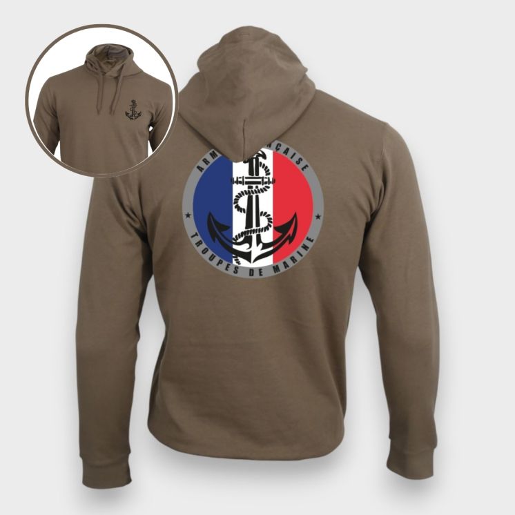 Sweat-shirt Troupes de Marine France Moka